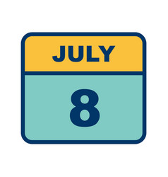 July 8th Date On A Single Day Calendar