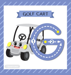 Letter G Uppercase Tracing Golf Cart