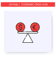 Unstable Exchange Rate Line Icon Editable