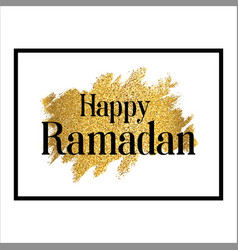 Happy Ramadan Greeting With Gold Glitter