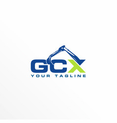 Letter Gcx Logo Free Stock Excavator Hand