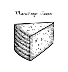 Manchego Cheese Ink Sketch