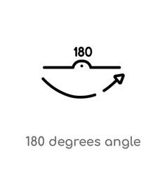 Outline 180 Degrees Angle Icon Isolated Black