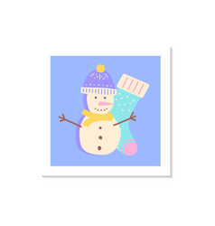 Snowman Social Media Post Mockup With Abstract