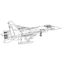 Fighter Jet Wireframe Concept Blue Purple