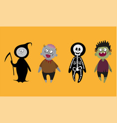 Halloween Cartoon Characters Zombie Frankenstein