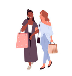 Stylish Girls Best Friends Shopping Young Happy