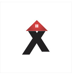 Initial X Logo With Real Estate Design Icon Symbol