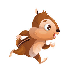 Funny Chipmunk Character With Cute Snout Running