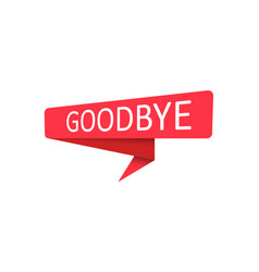 Goodbye A Red Banner Pointer Sticker Label