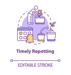 Timely Repotting Concept Icon Houseplants Concern