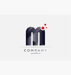 M Alphabet Letter Logo Icon With Grey Color