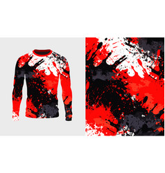 Long Sleeve Jersey Red Black White Grunge Texture