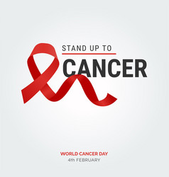 Stand Up To Cancer Ribbon Typography 4th February