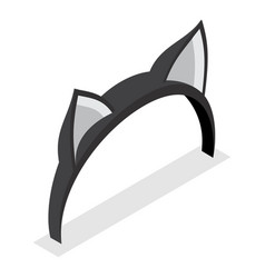 3d Isometric Flat Set Of Animals Ears