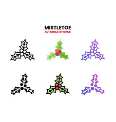 Mistletoe Icon Set With Different Styles