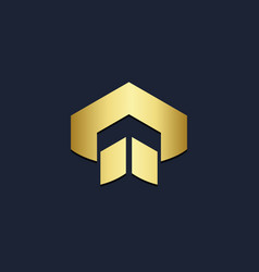 Shape Abstract Geometry Company Gold Logo