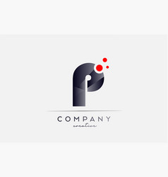 P Alphabet Letter Logo Icon With Grey Color