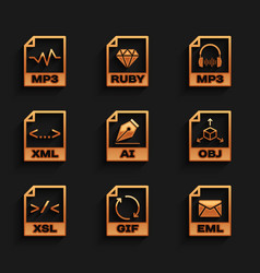 Set Ai File Document Gif Eml Obj Xsl And Xml