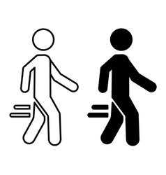 Walk Icons Black And White Icons Of Walking Man