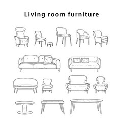 A Sketch Of Upholstered Furniture For The Living