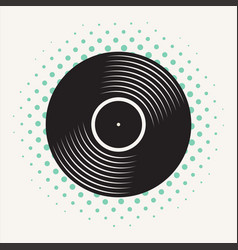 Black Vinyl Record Disc Flat Concept