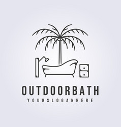 Outdoor Beach Bathtub Line Logo