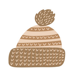 Brown Winter Wool Hat Simple Cap Drawing