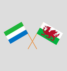 Crossed Flags Of Sierra Leone And Wales Official