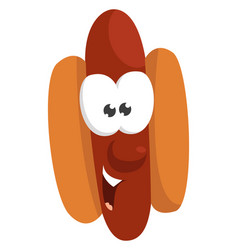 Hot Dog In Shock On White Background