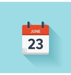 June 23 flat daily calendar icon date Royalty Free Vector