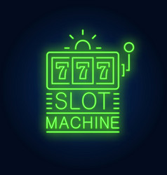 Slot Machine Colorful Neon Sign