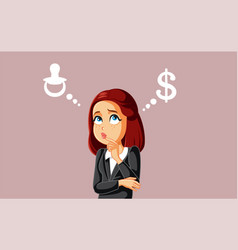 Businesswoman Thinking About Money And Having