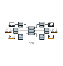 Cdn Content Delivery Network Outline Icon