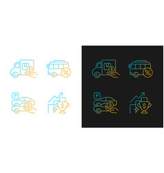 Corporate Perks At Work Gradient Icons Set