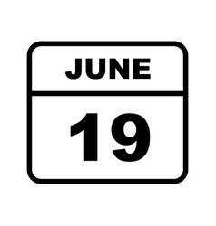 June 19th Date On A Single Day Calendar