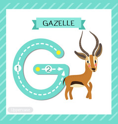 Letter G Uppercase Tracing Standing Gazelle