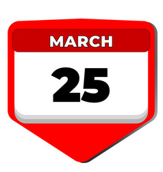 25 March Icon Calendar Day Date