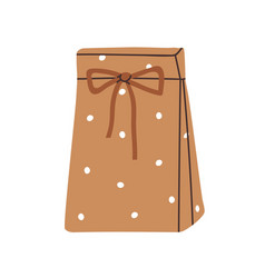 Gift In Kraft Paper Bag Holiday Present Craft