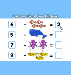 Subtraction For Children Math Game Sea Animals-2