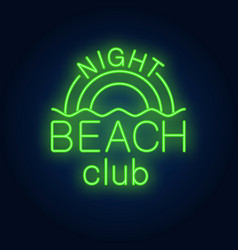 Night Beach Club Lettering And Rainbow Neon Sign