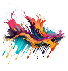 Trendy Colorful Liquid Acrylic Watercolor Splash