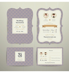 Art Deco Cartoon Couple Wedding Invitation Card