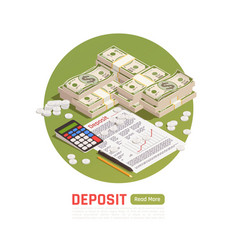 Money Deposit Isometric Background