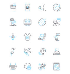 Provisions Linear Icons Set Food Groceries