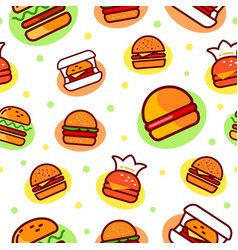 Burger Pattern Hamburger Food For Restaurant