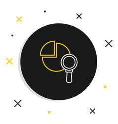 Line Magnifying Glass And Data Analysis Icon