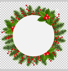 Christmas Banner With Holly Berry Transparent