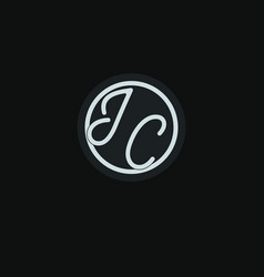 Initials Jc Logo Monogram With Simple Circle Line