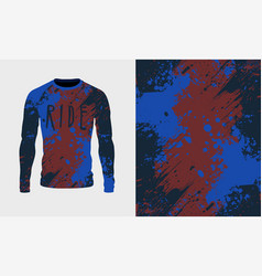 Long Sleeve Jersey Red Blue Camo Texture